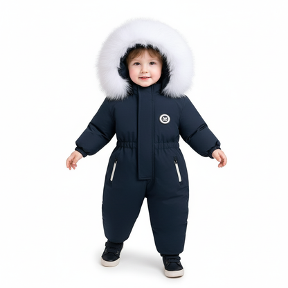 Baby Winter Romper – Geschikt tot -30°C – met Capuchon & Imitatiebont