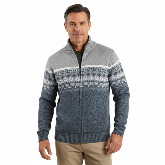Heren Sweatshirt – Gebreid – Geometrisch Patroon