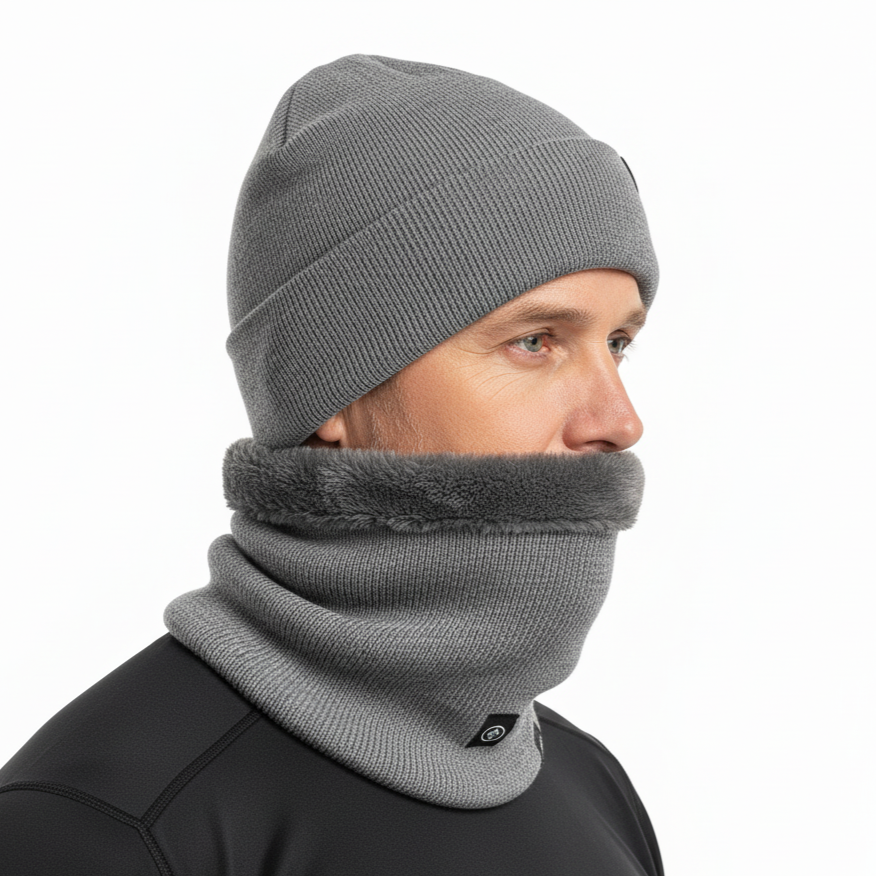 Wintermuts – Warme Sjaal – Gevoerde Gebreide Set