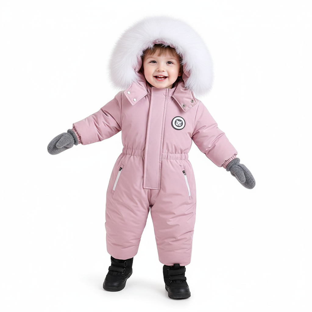 Baby Winter Romper – Geschikt tot -30°C – met Capuchon & Imitatiebont