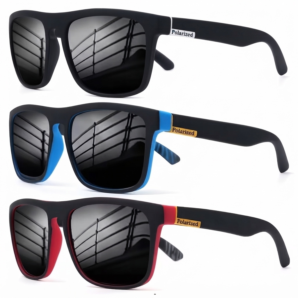Gepolariseerde Zonnebril 3-Pack - Vierkant Montuur - UV-filter