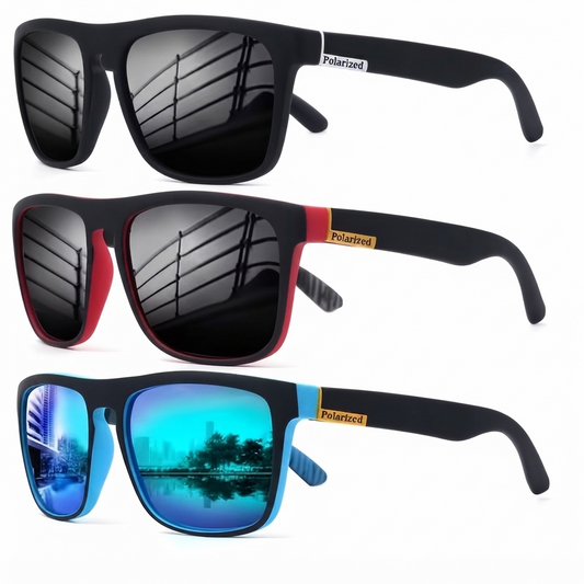 Gepolariseerde Zonnebril 3-Pack - Vierkant Montuur - UV-filter