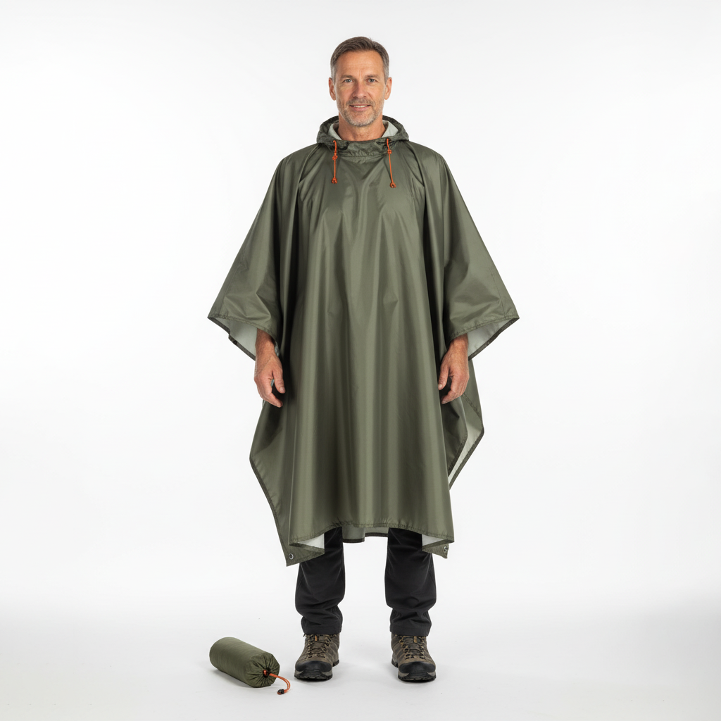 Lichtgewicht Regenponcho – Waterdicht, Ademend & Multifunctioneel