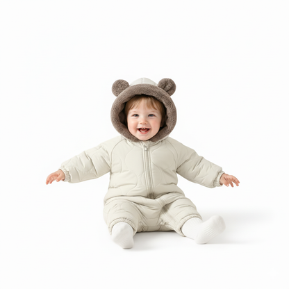 Unisex Baby Winter Romper Outdoor – Met Capuchon & Oortjes