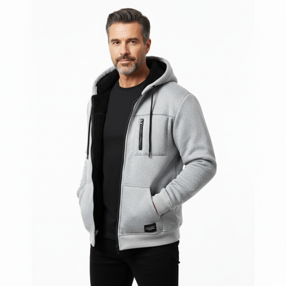 Heren Hoodie met Rits – Winter – Fleece Gevoerd