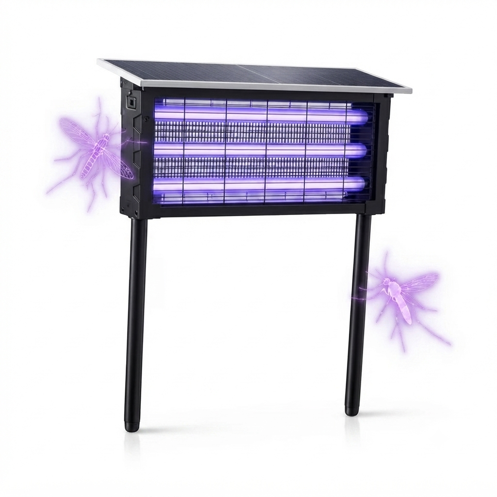 Solar Muggenlamp XXL - Drie UV-buizen - Binnen Buiten Duale Oplaadmodus