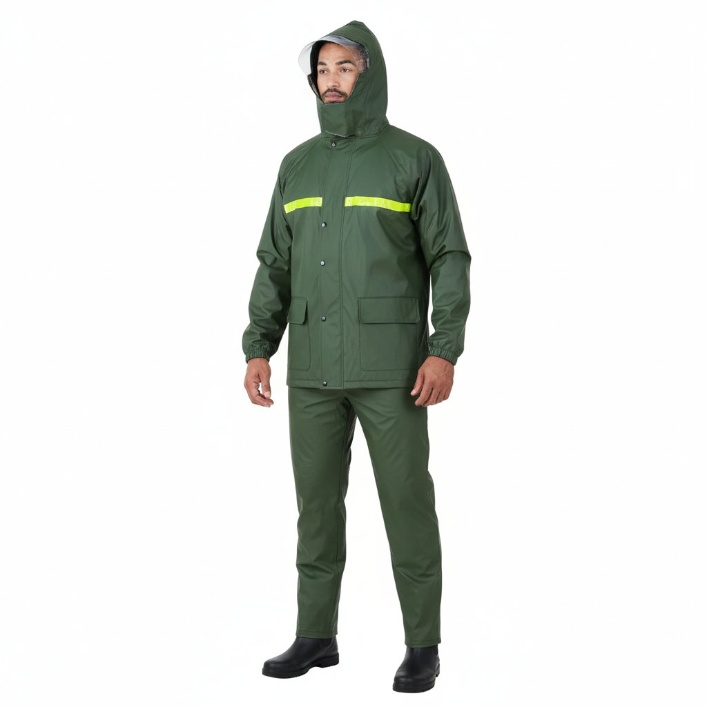 Heren Regenpak – Waterdichte Jas – Met Capuchon en Broek