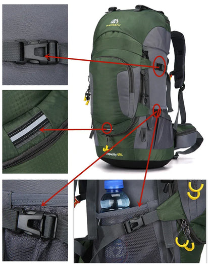 OutdoorHaven - 60L Backpack - Waterdicht