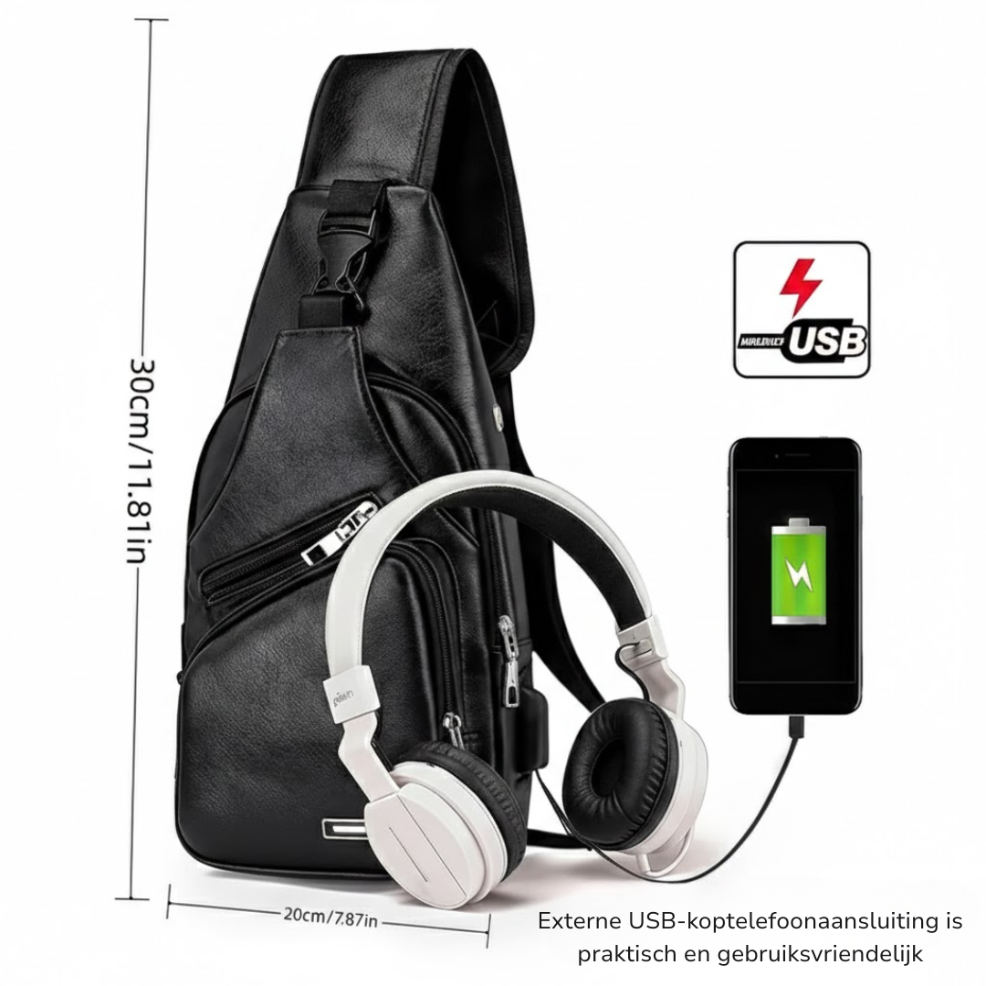 Borsttas voor heren – Met USB-oplaadpoort – Compacte opbergruimte