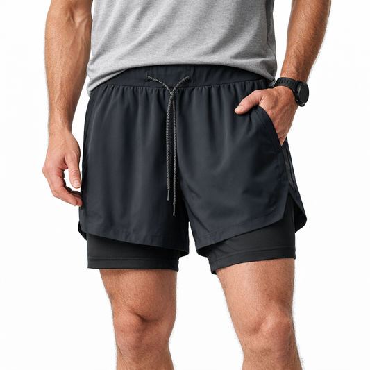 Korte Sport Broek Heren – Zakken – Met binnenbroek