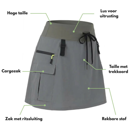 Dames Cargo Skort – Hoge Taille – Met Ingebouwde Binnenbroek