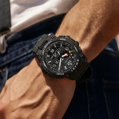Heren Outdoor Horloge met Kompas – Survival, Sport & Bergtochten