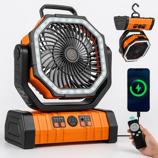 Camping Ventilator - 3-in-1 - LED - Draadloos