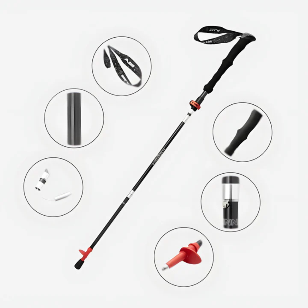 Opvouwbare Wandelstokken  - Ultralicht Carbon - 2-Delig - Nordic Walking