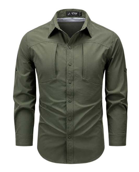 Heren Outdoor Shirt - Ademend Sneldrogend - Lange Mouw Wandelen
