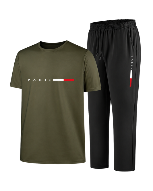 Heren Trainingspak Set Sneldrogend - T-Shirt en Joggingbroek - 2-Delig