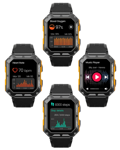 Onverwoestbare Smartwatch - Hartslagmeter - Stappenteller OutdoorHaven