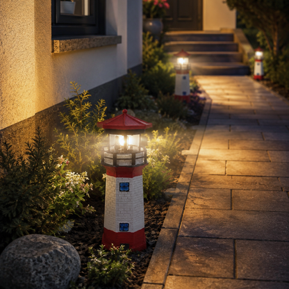 Solar Vuurtoren Tuinlamp – Roterende LED, IP44, Decoratief voor Tuin & Erf