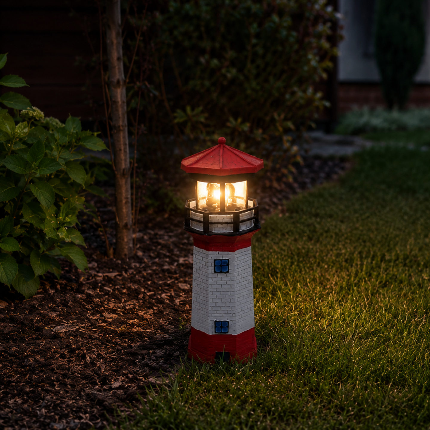 Solar Vuurtoren Tuinlamp – Roterende LED, IP44, Decoratief voor Tuin & Erf