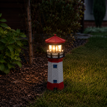 Solar Vuurtoren Tuinlamp – Roterende LED, IP44, Decoratief voor Tuin & Erf