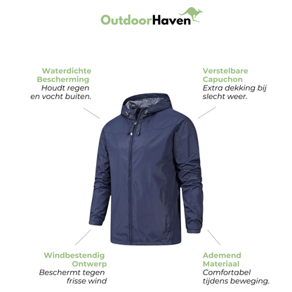 Heren Regenjas met Capuchon – Waterdicht & Windbestendig – Lichtgewicht