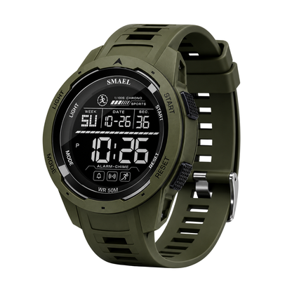 Heren Digitaal Sporthorloge – LED-verlichting – Stopwatch & Alarm