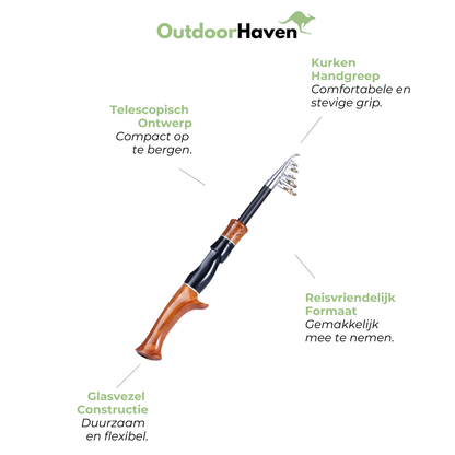 Telescopische Hengel met Handgreep – Compact – Duurzaam