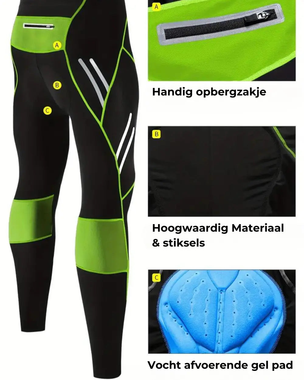 OutdoorHaven - Lange Fietsbroek - Gelpads OutdoorHaven