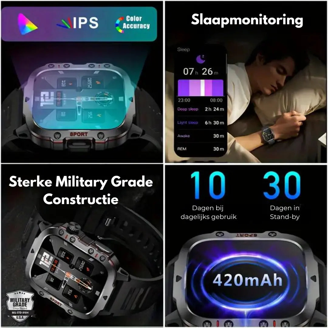 OutdoorHaven Sport Smartwatch IP68 Waterdicht