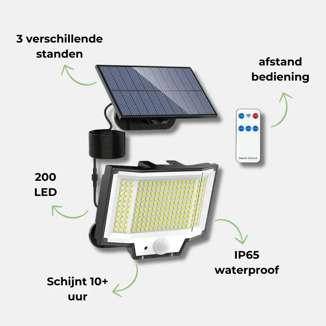 OutdoorHaven | Solar Buitenlamp met bewegingssensor - 200 LED OutdoorHaven