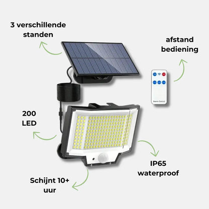 OutdoorHaven | Solar Buitenlamp met bewegingssensor - 200 LED OutdoorHaven