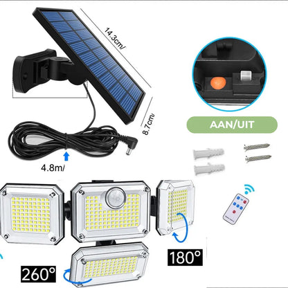 Solar Buitenlamp - bewegingssensor - 333 LED OutdoorHaven