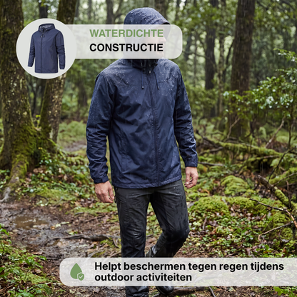 Heren Regenjas met Capuchon – Waterdicht & Windbestendig – Lichtgewicht