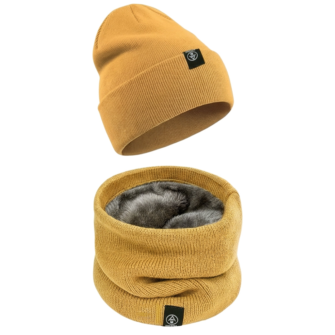 Wintermuts – Warme Sjaal – Gevoerde Gebreide Set