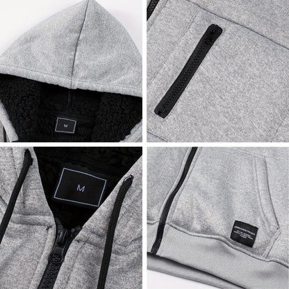 Heren Hoodie met Rits – Winter – Fleece Gevoerd