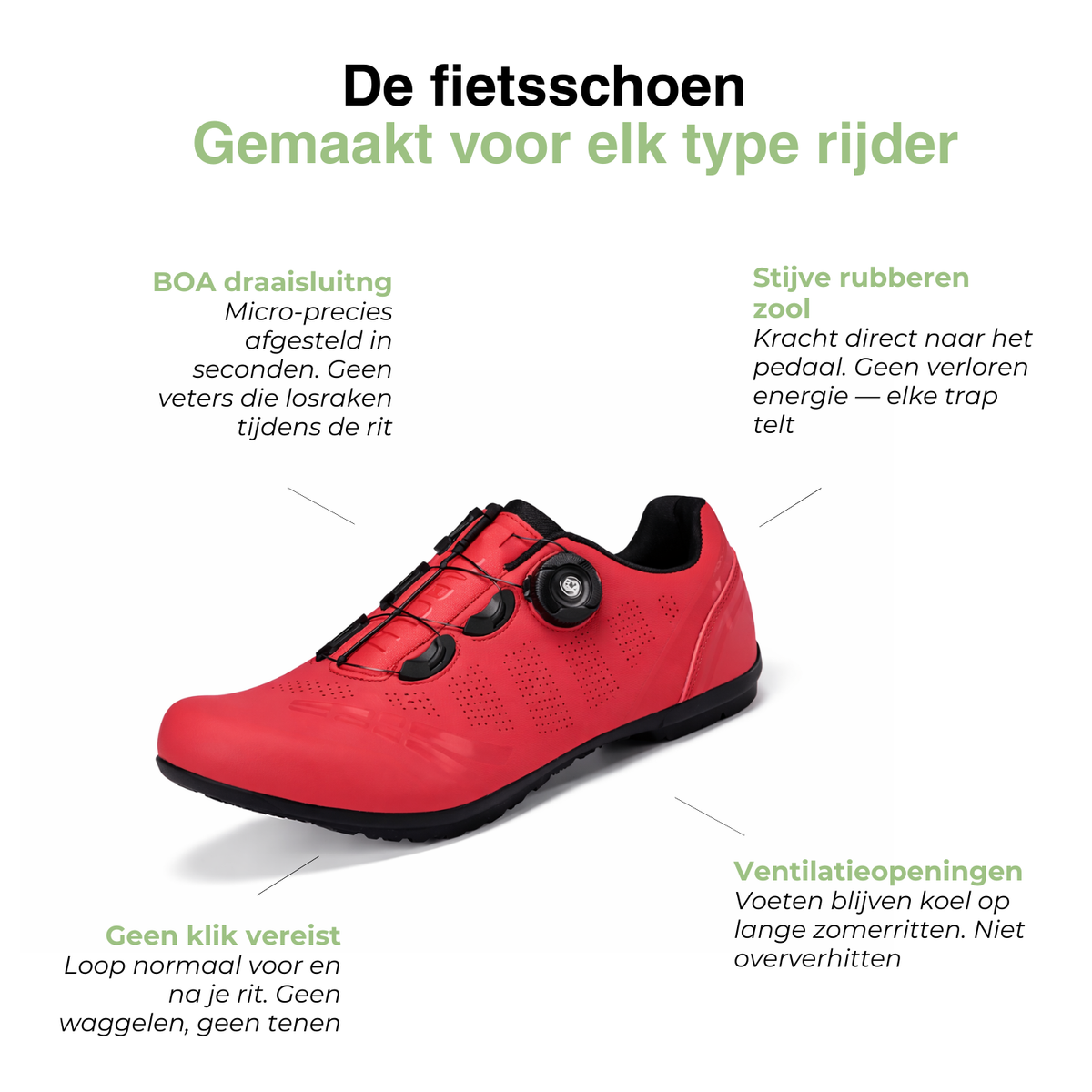 Fietsschoenen - BOA Sluiting Ademend - MTB / Wielrennen