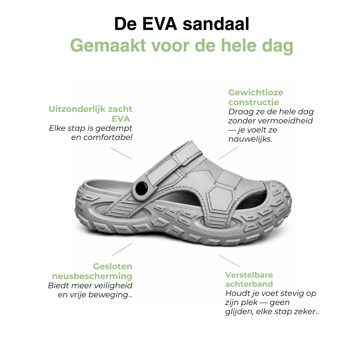 Heren EVA Klompen Lichtgewicht - Antislip Zachte Zool - Binnen Buiten Strand Sandalen