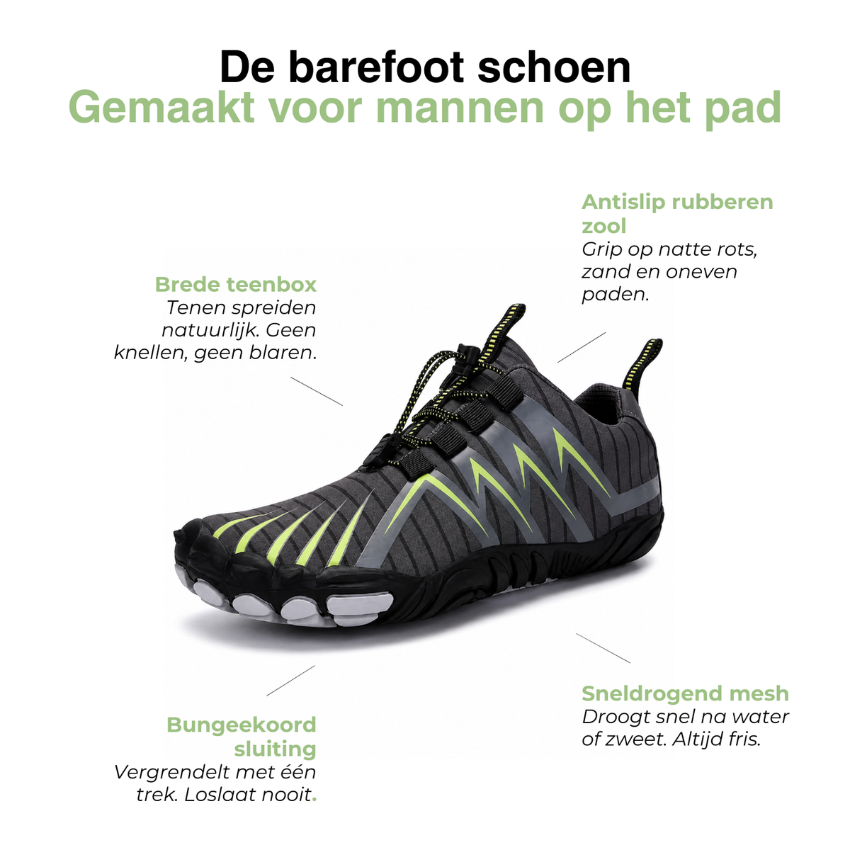 Heren Barefoot Schoenen - Antislip Brede Teenbox - Strand Wandelen Hardlopen Waterschoenen