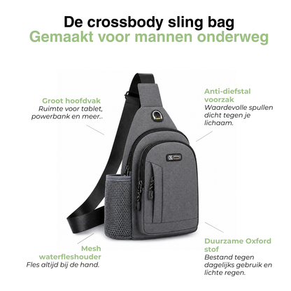 Heren Sling Chest Bag - Waterfles Houder Multi-Pocket - Crossbody Schoudertas Reizen