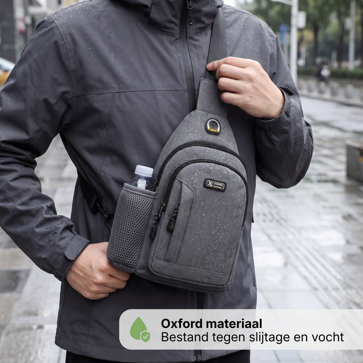 Heren Sling Chest Bag - Waterfles Houder Multi-Pocket - Crossbody Schoudertas Reizen