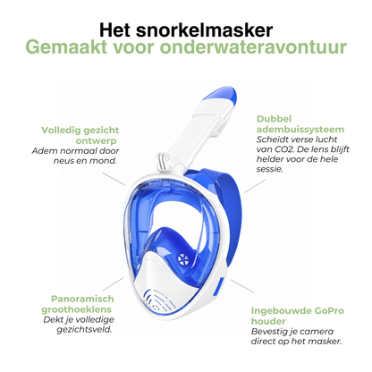 Snorkelmasker Anti-Condens - Panoramisch Zicht - GoPro Houder