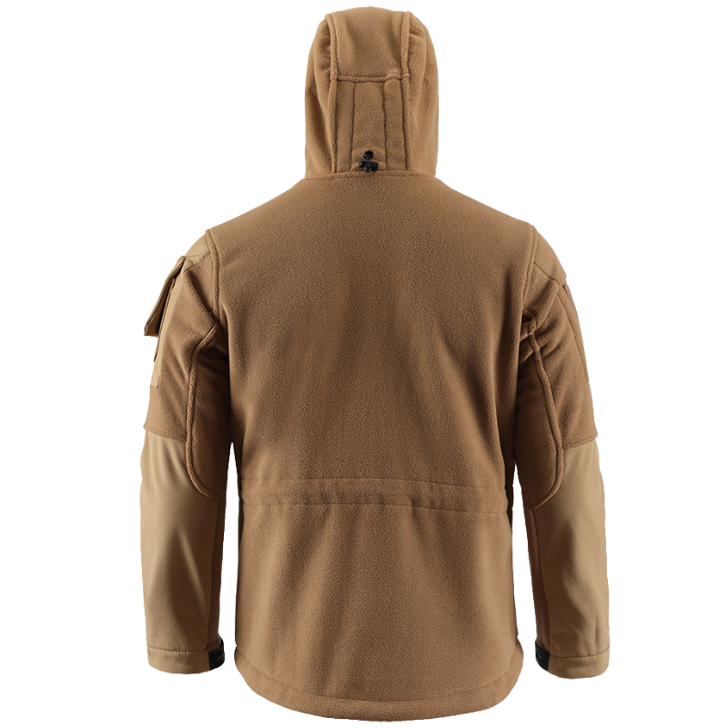 Heren fleecevest tactisch met capuchon in camouflage