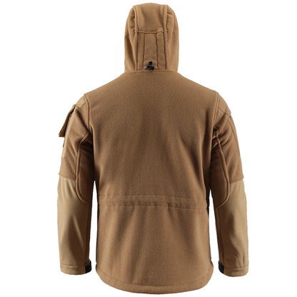Heren fleecevest tactisch met capuchon in camouflage