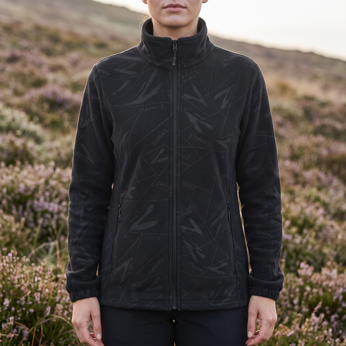 Tussenjas dames met opstaande kraag in fleece