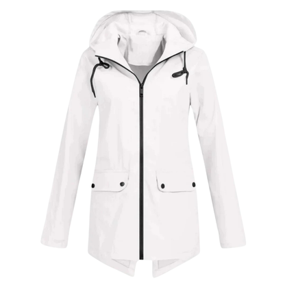 Lange Regenjas Dames Licht - Elegante Overgangsjas met Capuchon
