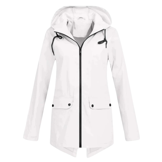 Lange Regenjas Dames Licht - Elegante Overgangsjas met Capuchon