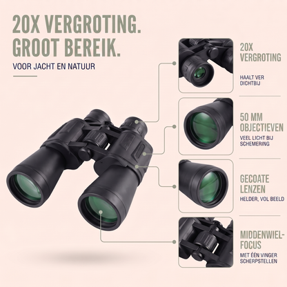 Verrekijker 20x50 - Grote Reikwijdte - Voor Jacht & Natuur