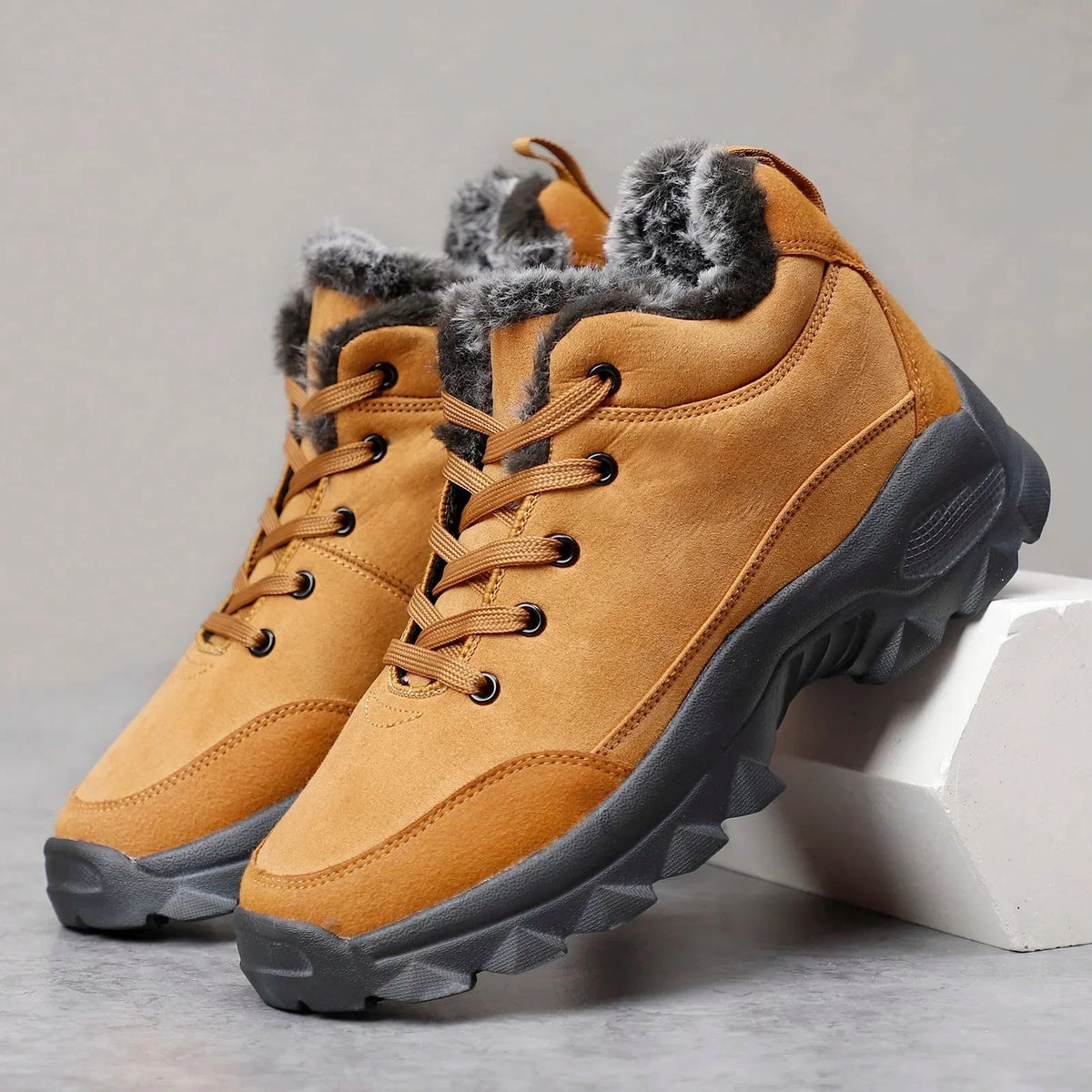Waterdichte snowboots voor heren in het zwart