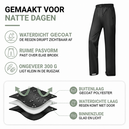 Regenbroek - Waterdicht - met Reflecterende Streep