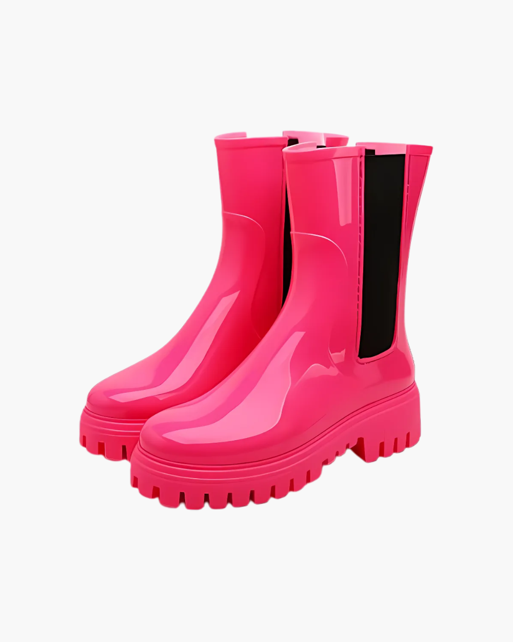 Hippe regenlaarzen dames in glanzende Chelsea-stijl, waterafstotend